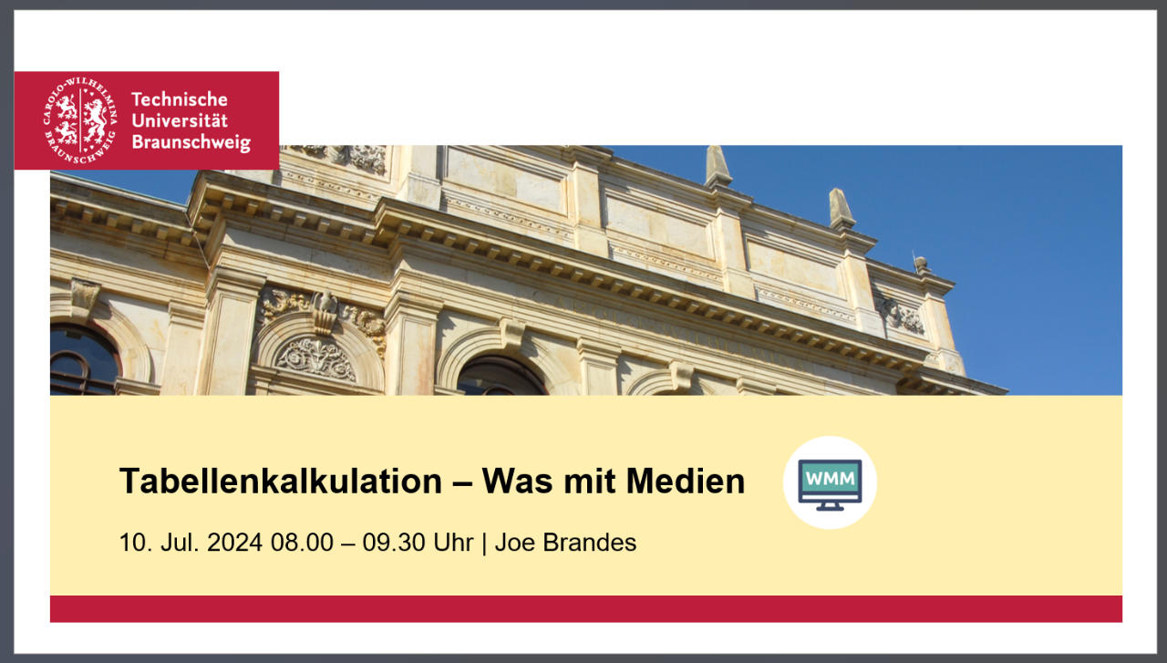 TU BS WMM - Tabellenkalkulation