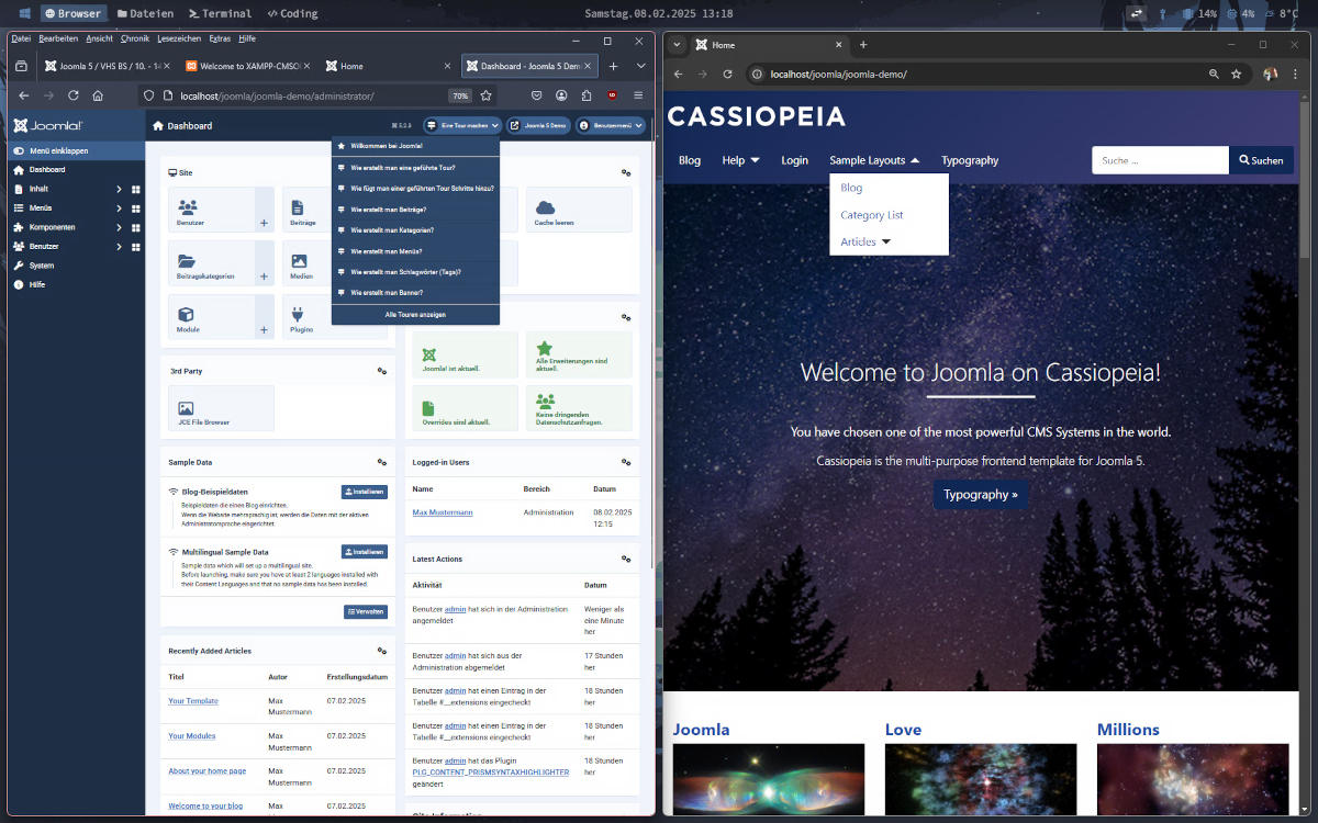 Joomla 5.2 (2025) - Backend und Frontend (mit Beispieldaten)