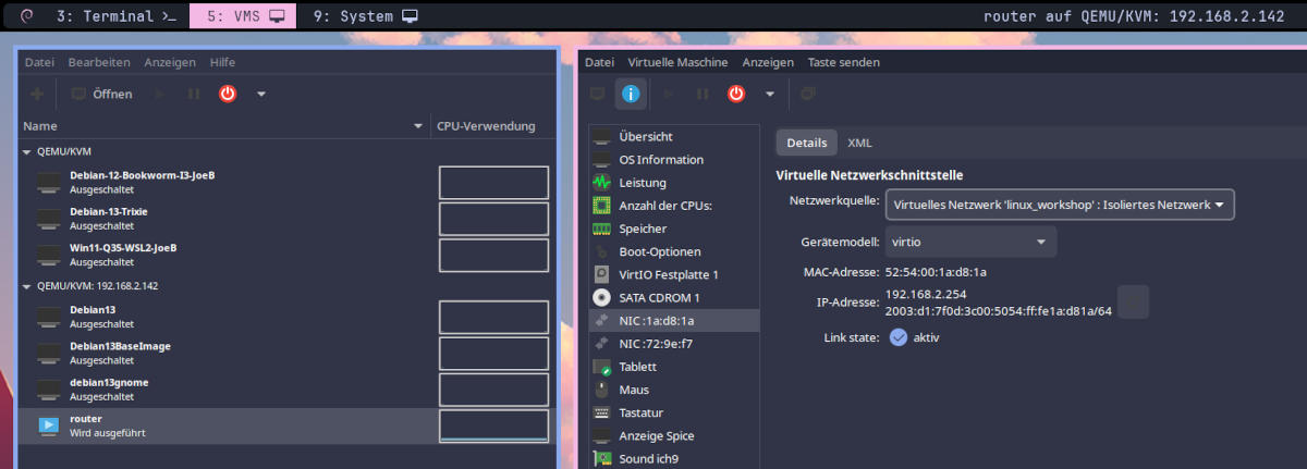 Virtuelles Netzwerk 'br0': Bridge Netzwerk