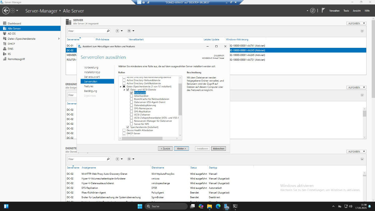 Feature Dateiserver nachinstallieren für Verwaltungen über Server-Manager