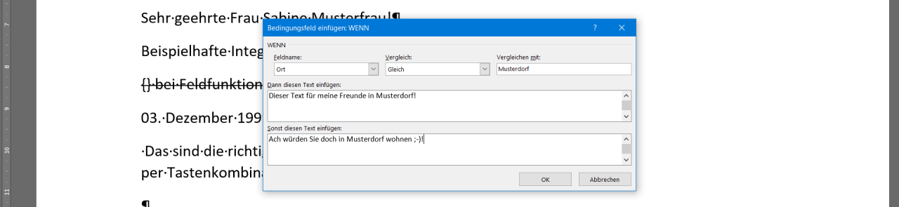 Regel mit WENN
