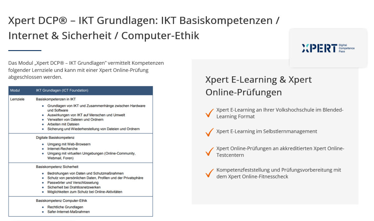 Xpert DCP - Modul IKT Grundlagen