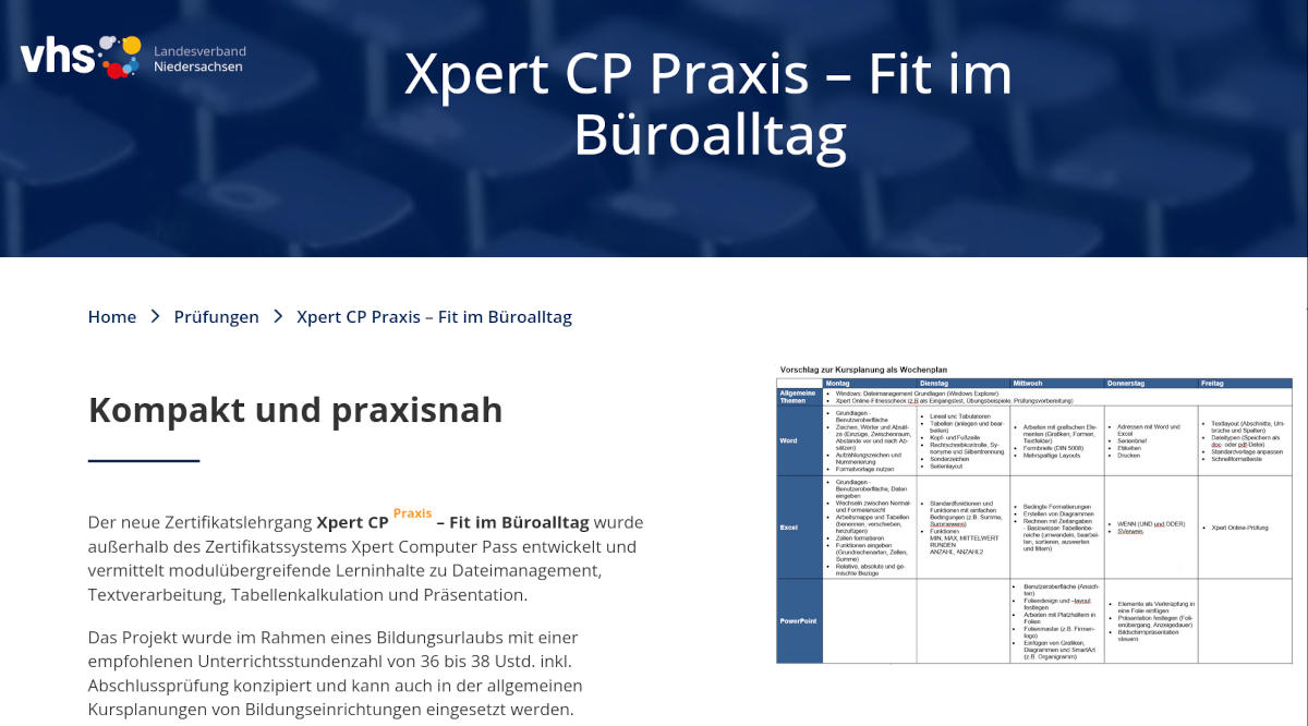 Xpert CP Praxis - Fit im Büroalltag